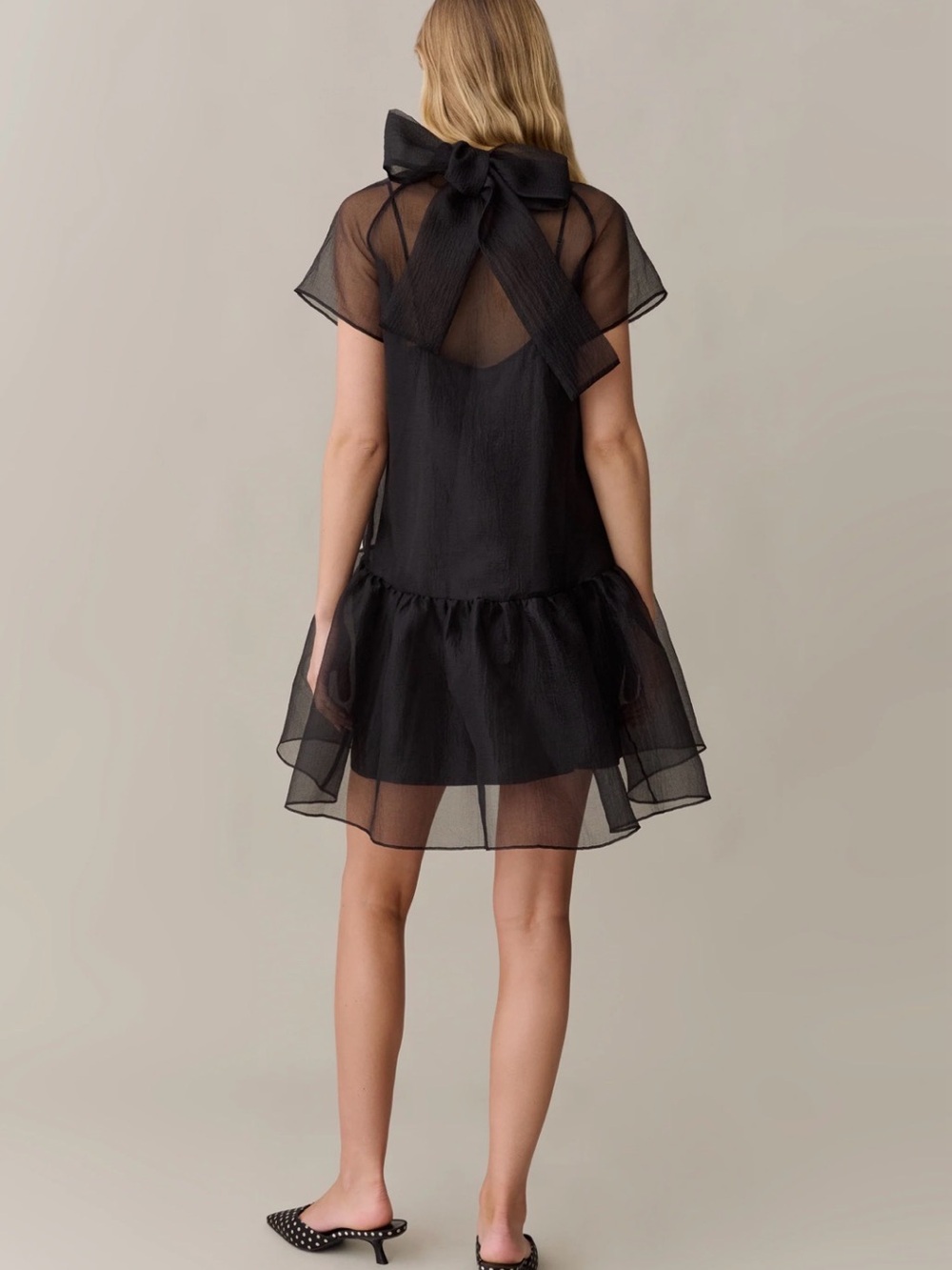 o.p.t JONI MINI Black Sheer Overlay Mini Dress - Picture 2 of 6